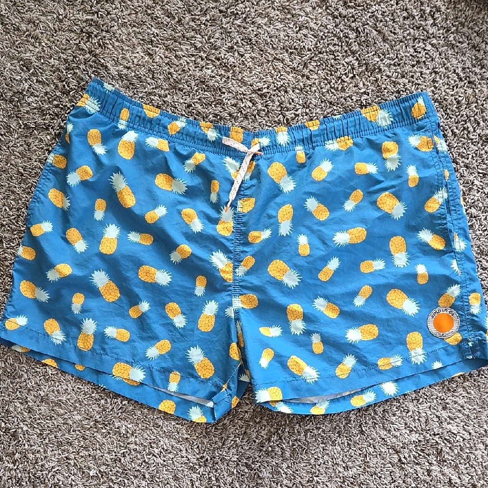 Pineapple Print Blue Shorts